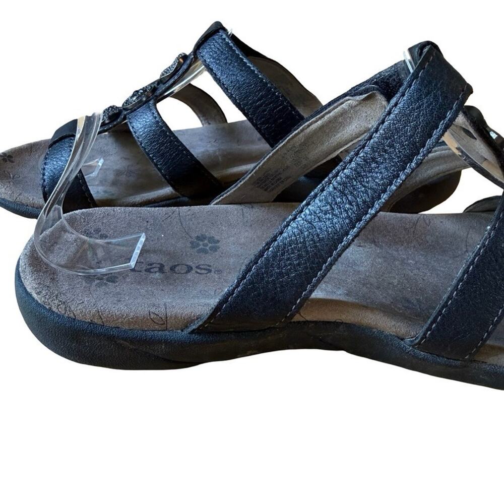 Taos Prize 4 Slide Sandals Slip On Slides Black Leather Comfort Shoes Summer 7 - Picture 9 of 16